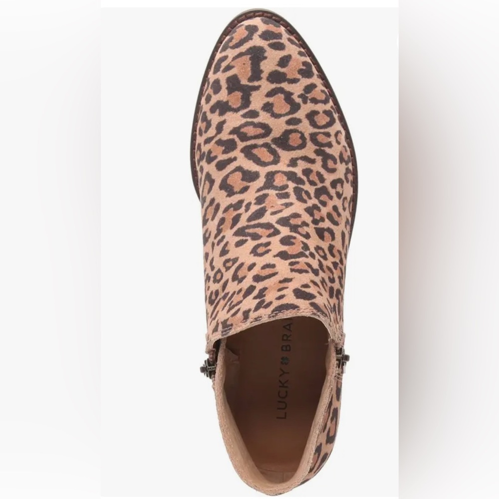 BRAND NEW: Lucky Brand Tan Leopard Ankle Booties - Picture 3 of 5